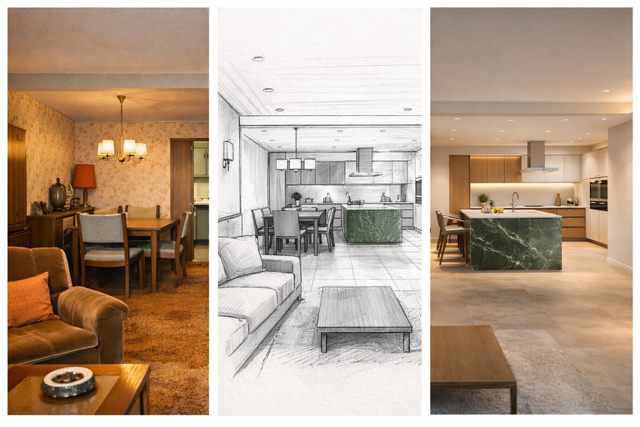 Innenausbau - vorher / nachher | Hertler Sanierungen | Professionelle Sanierungen in Leinfelden-Echterdingen