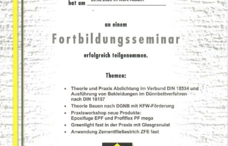 Zertifikate | Hertler Sanierungen