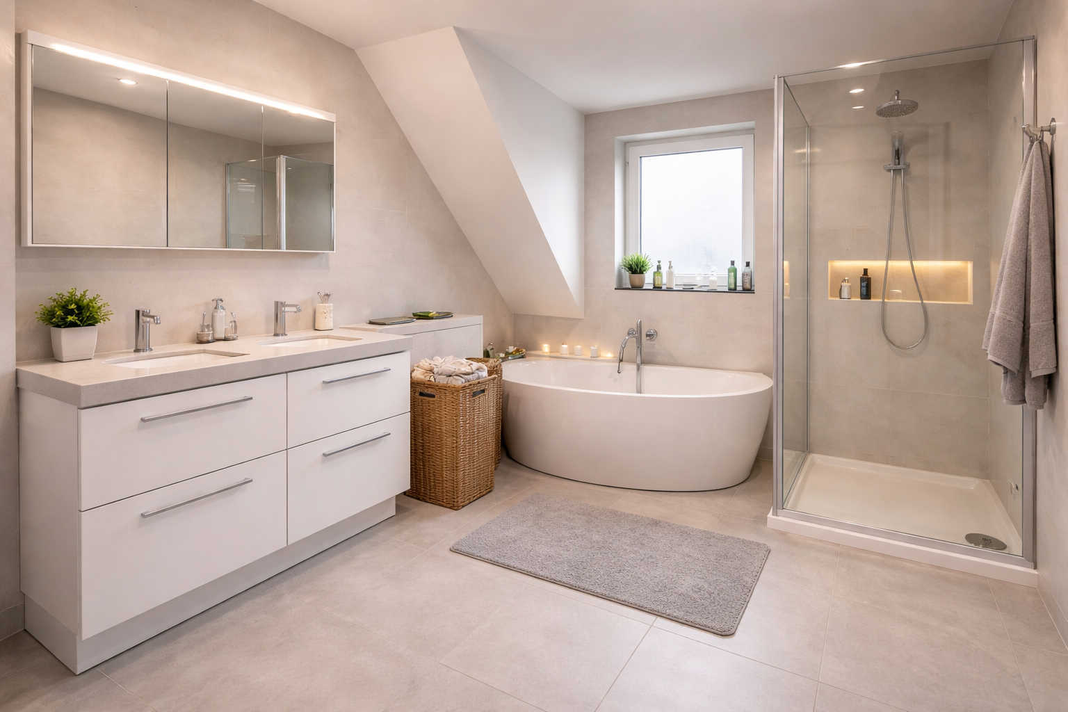 Hertler Sanierungen | Bad Sanierung nachher | Professionelle Sanierungen in Leinfelden-Echterdingen